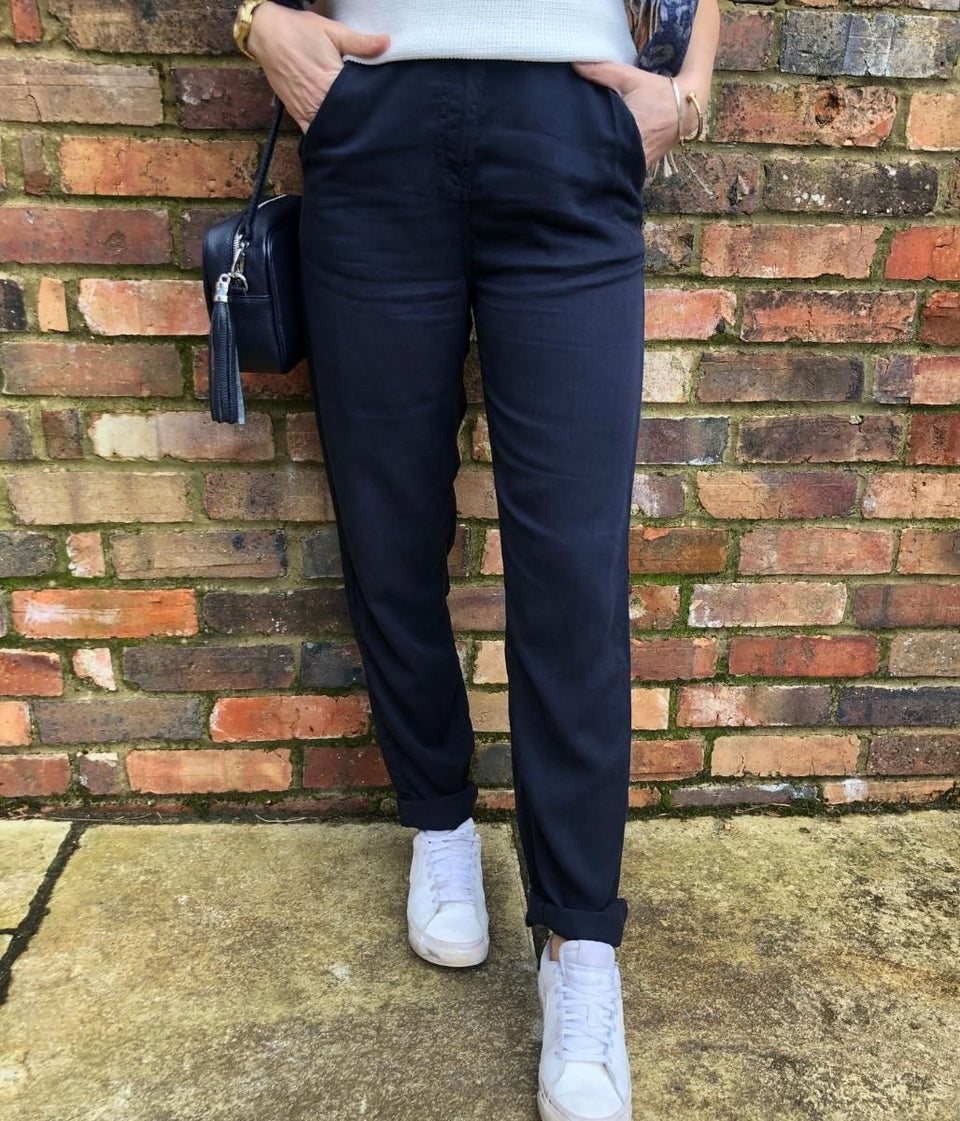 Navy Tencel Trousers Seconds