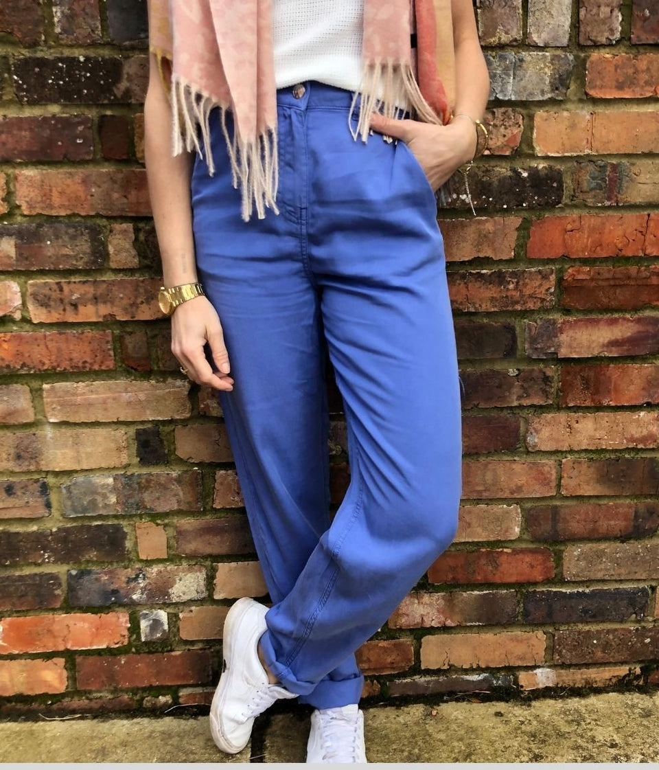 Blue Tencel Trousers Seconds