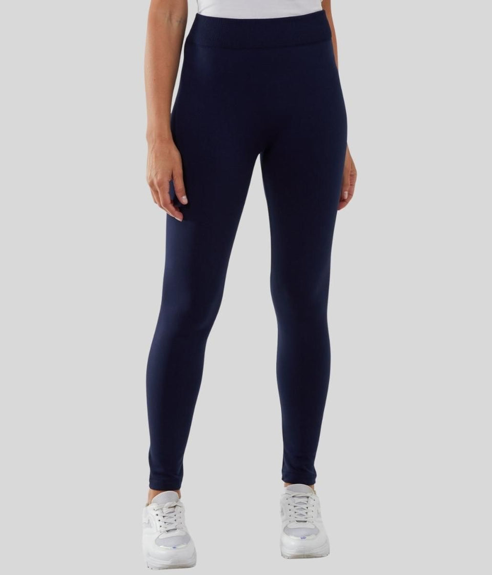 Navy Fleece Lined Leggings