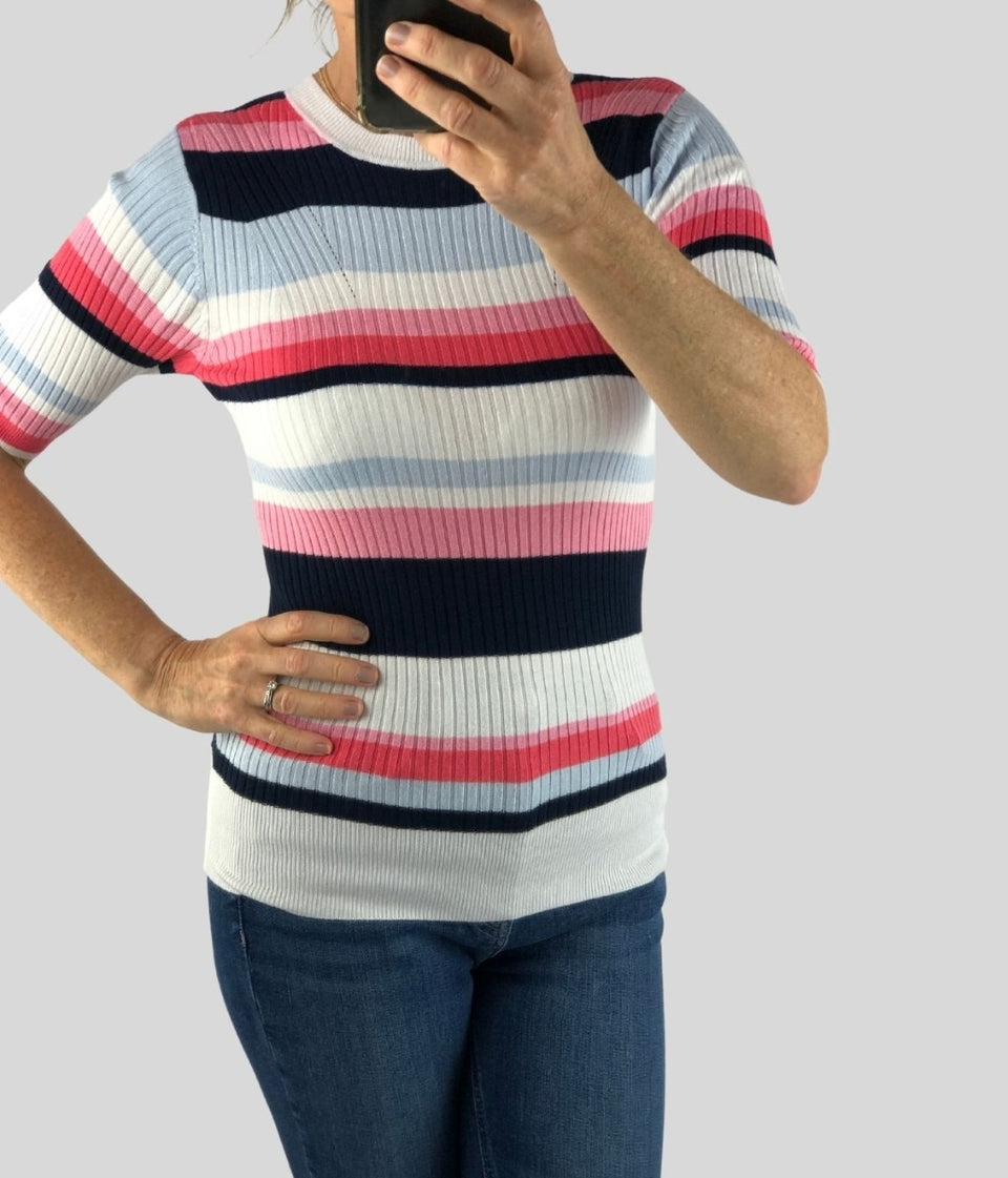 Striped Short Sleeve Knit