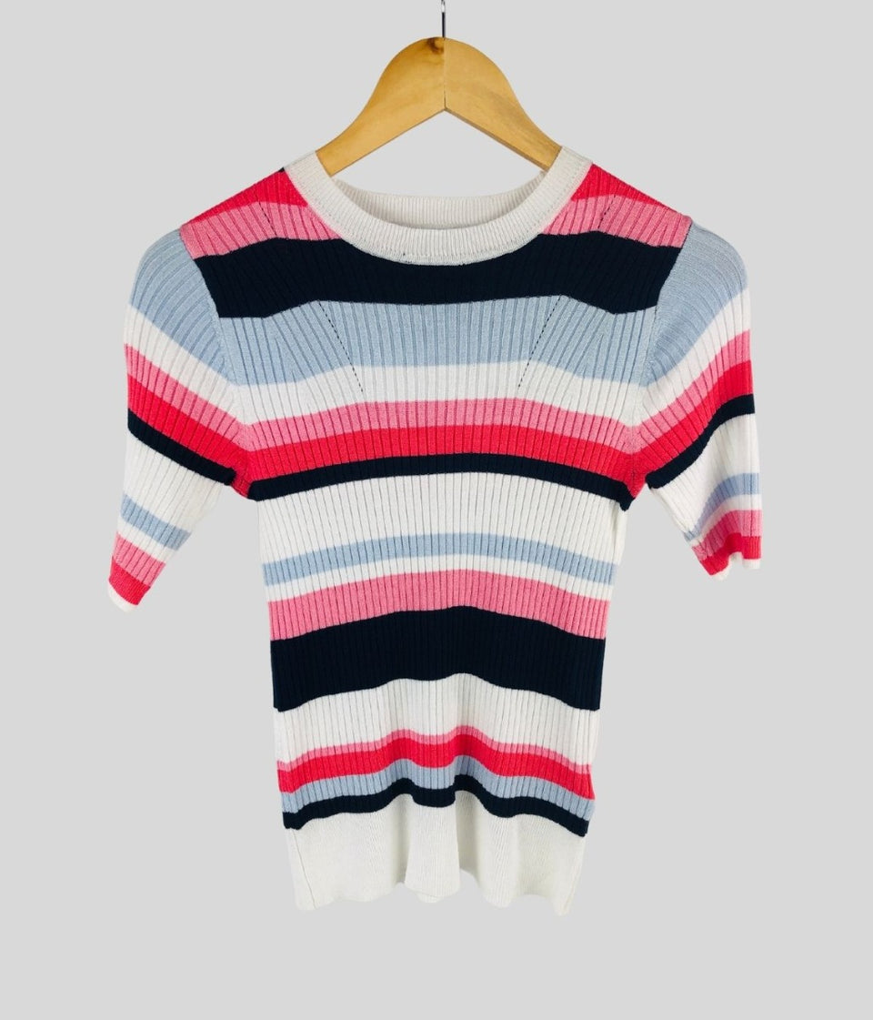 Striped Short Sleeve Knit