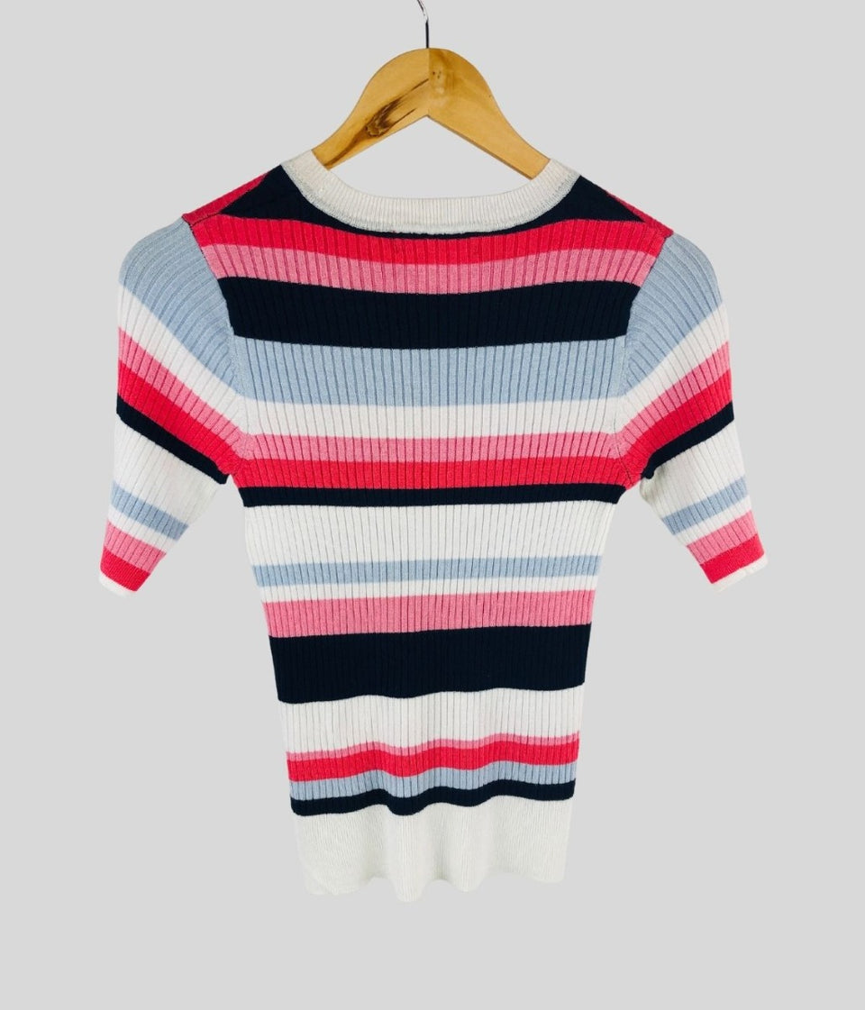 Striped Short Sleeve Knit