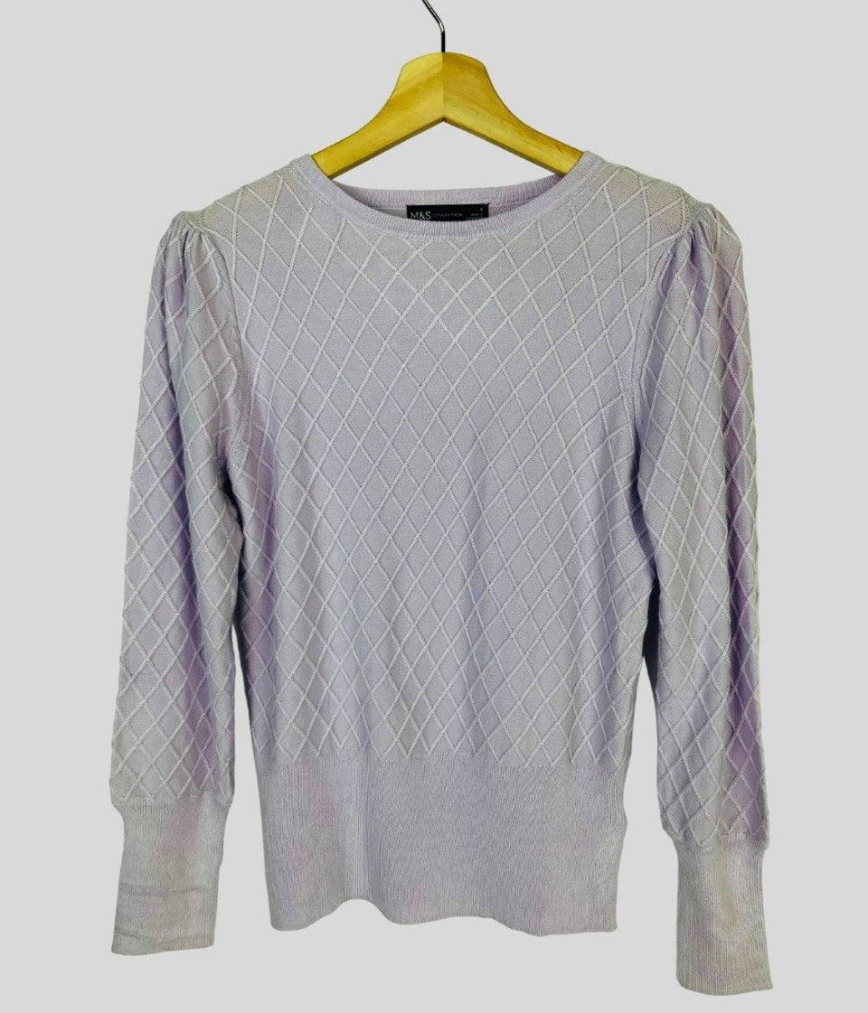 Lilac Diamond Stitch Jumper 6