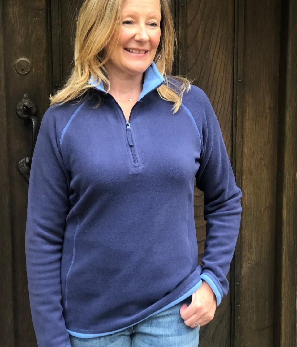 Navy Montana Microfleece Top