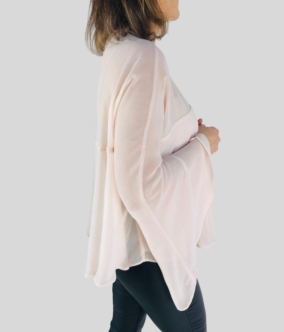 Pink Trophy Sleeve Drape Blouse