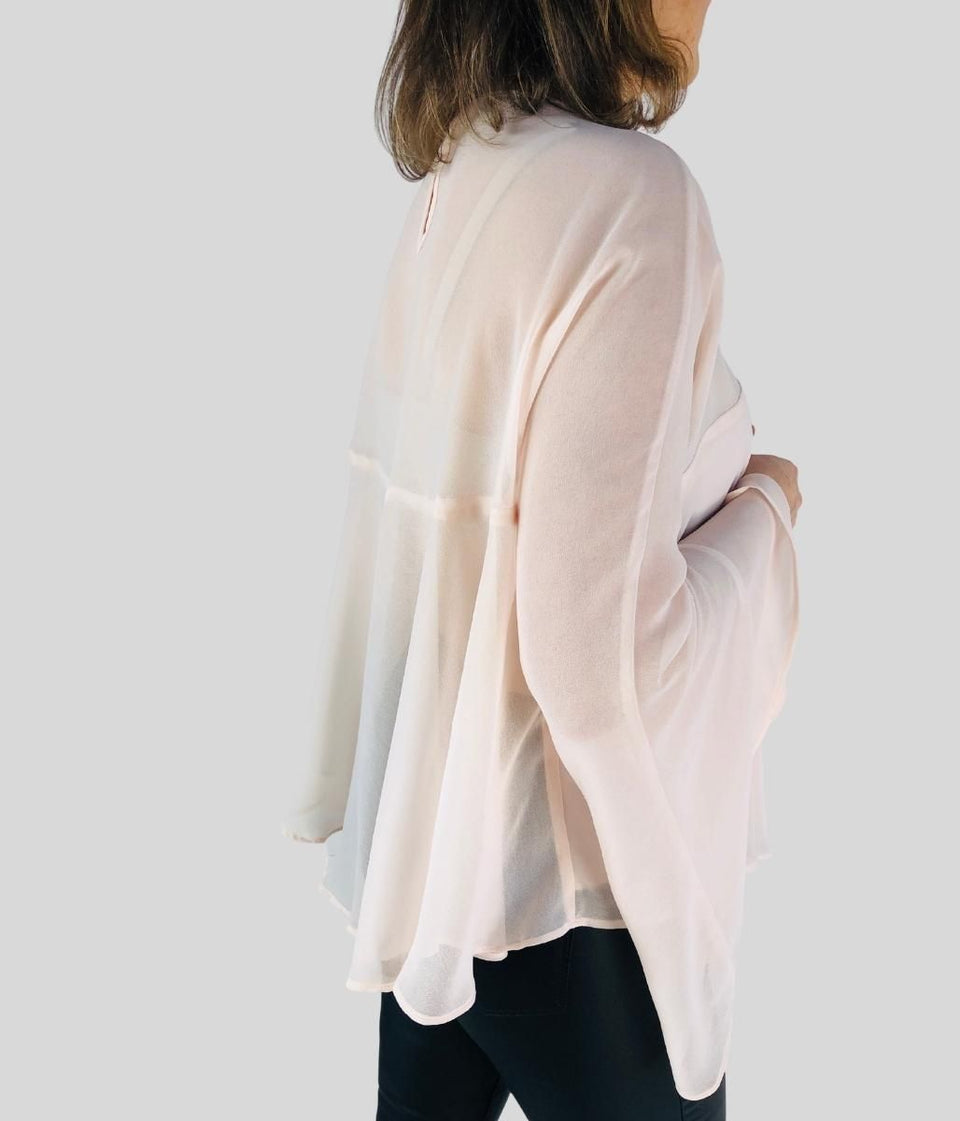 Pink Trophy Sleeve Drape Blouse