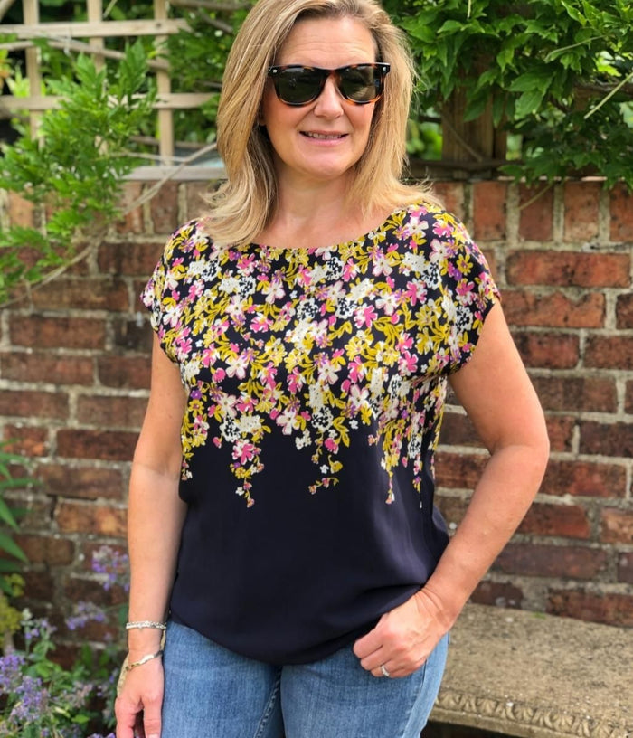 Laura Ashley Navy Trailing Flower Blouse – Highstreet Outlet UK